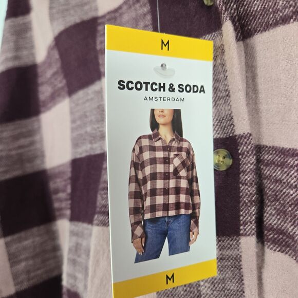 Scotch & Soda Women's Size Medium Red Flannel Button Up NWT - Picture 6 of 7
